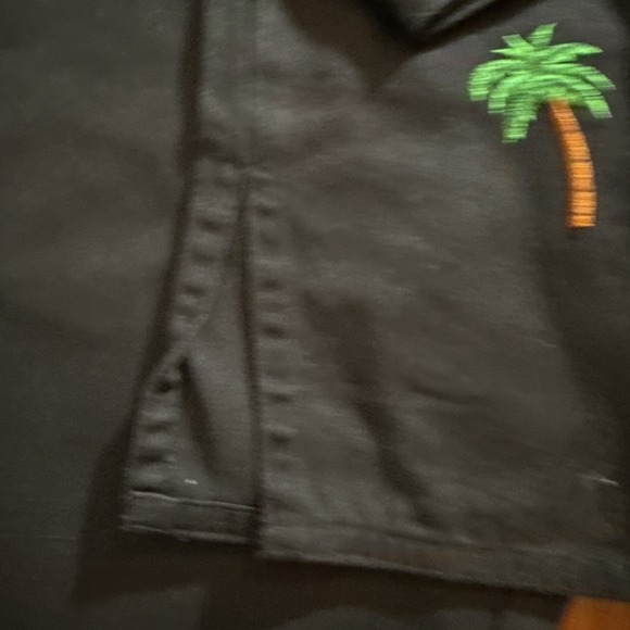 QVC Quacker Factory Black Full Zip‎ Shirt Jacket Zoo Animals Palm Trees Size L - Picture 4 of 14